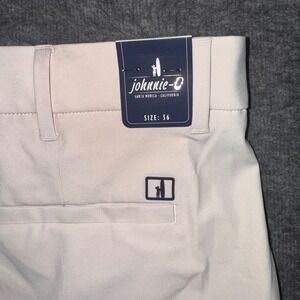 Johnnie-O Men Mulligan Performance Woven Short Golf Chino Stone Beige Sz 36 NEW